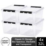 SmartStore Classic 31 Transparent Storage Box 32L, 4pk